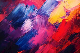 绚丽多彩的抽象油画笔触