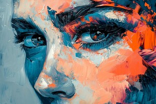 多彩笔触下的女性魅力眼眸