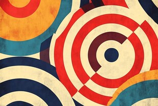 复古风多彩同心圆图案