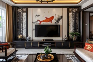 中式客厅电视墙雅致设计