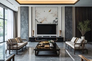 新中式客厅的雅致家居美学