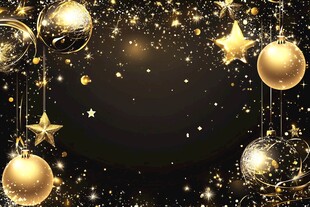 金色圣诞装饰背景图