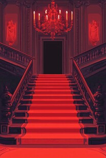 梦幻红调欧式奢华大楼梯