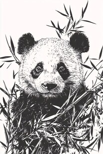 黑白熊猫与翠竹的美妙瞬间