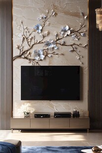 玉兰花电视背景墙设计