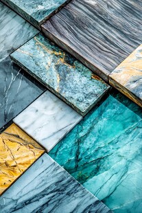 多彩大理石瓷砖样品展示