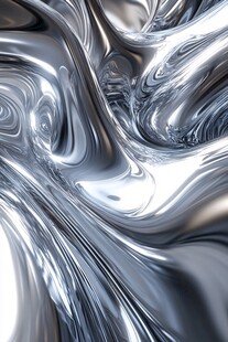 流动银色金属质感纹理