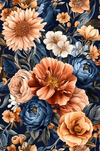 复古风花卉图案精美插画