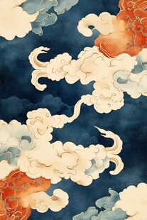 中式古风祥云图案纹理