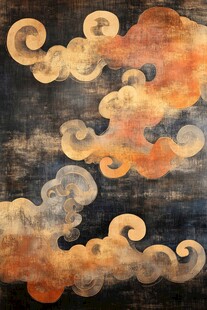 中式复古风祥云图案艺术