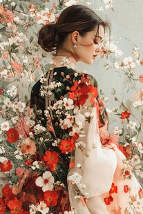 花中佳人 尽显东方古韵