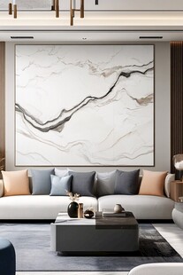 现代简约风客厅大理石背景墙