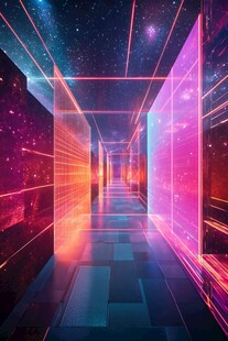 梦幻炫彩的未来科技通道