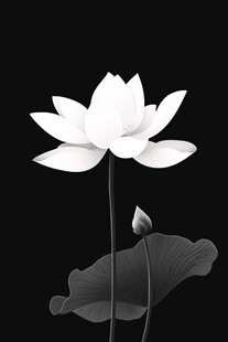 水墨荷花图