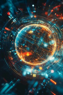 科技感十足的数字地球图像