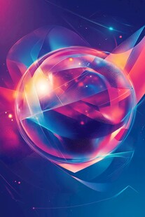 梦幻炫彩科技感球体背景