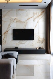 现代简约大理石电视背景墙