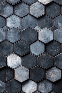 金属六边形拼接纹理背景
