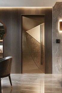 现代奢华风电梯厅优雅一角