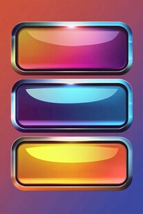 炫彩渐变立体按钮设计