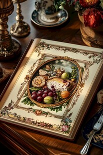 复古风手绘美食装饰画册