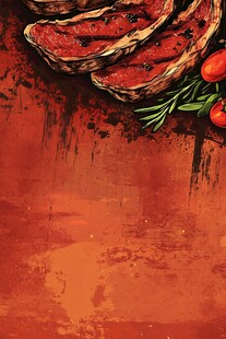 香煎牛排配迷迭香与番茄