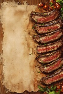 香煎牛排搭配新鲜食材