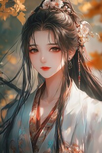 古风佳人 秋景中的温婉女子