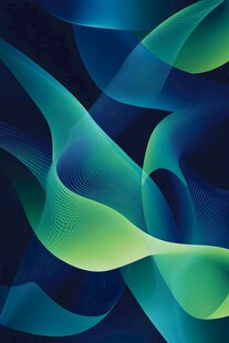 动感蓝绿渐变流动线条图案