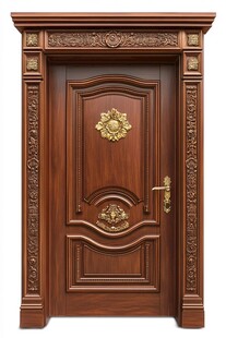 豪华实木雕花入户大门