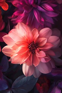 梦幻多彩大丽花绽放