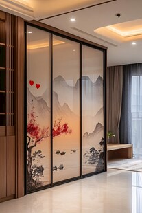 中式山水屏风隔断美如画