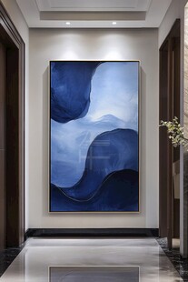 走廊抽象蓝调艺术挂画