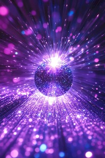 梦幻紫色光效闪耀球体