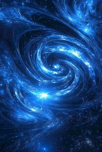 梦幻蓝色星系漩涡星空图