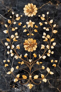 黑底金花纹大理石装饰图案