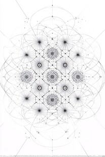 黑白几何对称抽象艺术图案