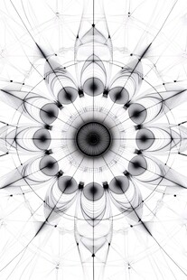 黑白几何对称抽象艺术图案