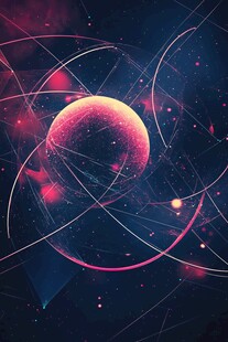 梦幻星球宇宙线条光影图