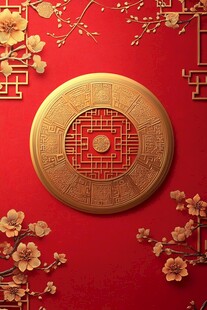 中式红金风传统装饰元素