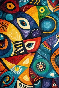 多彩几何抽象艺术图案