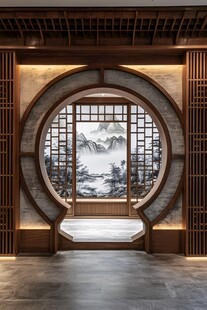 中式圆门景 尽显古典雅致