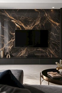 奢华大理石电视背景墙设计