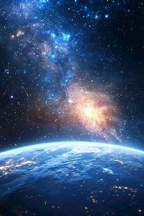 梦幻星空下的地球美景