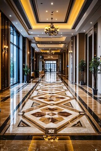 豪华大气的酒店走廊空间