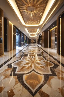 奢华大理石装饰的精美走廊