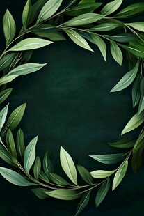 绿叶环绕的自然花环