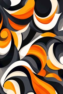动感橙黑白抽象图案纹理