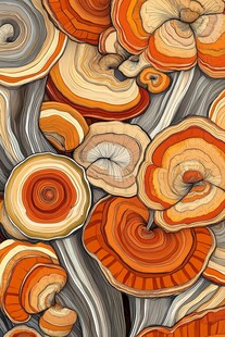 多彩蘑菇图案纹理插画