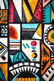 多彩几何图案艺术装饰画